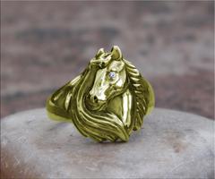 14k gold horse ring