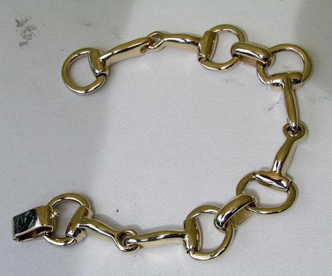 Solid 14K gold Bit bracelet