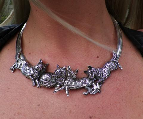 Sterling Silver Fox Necklace